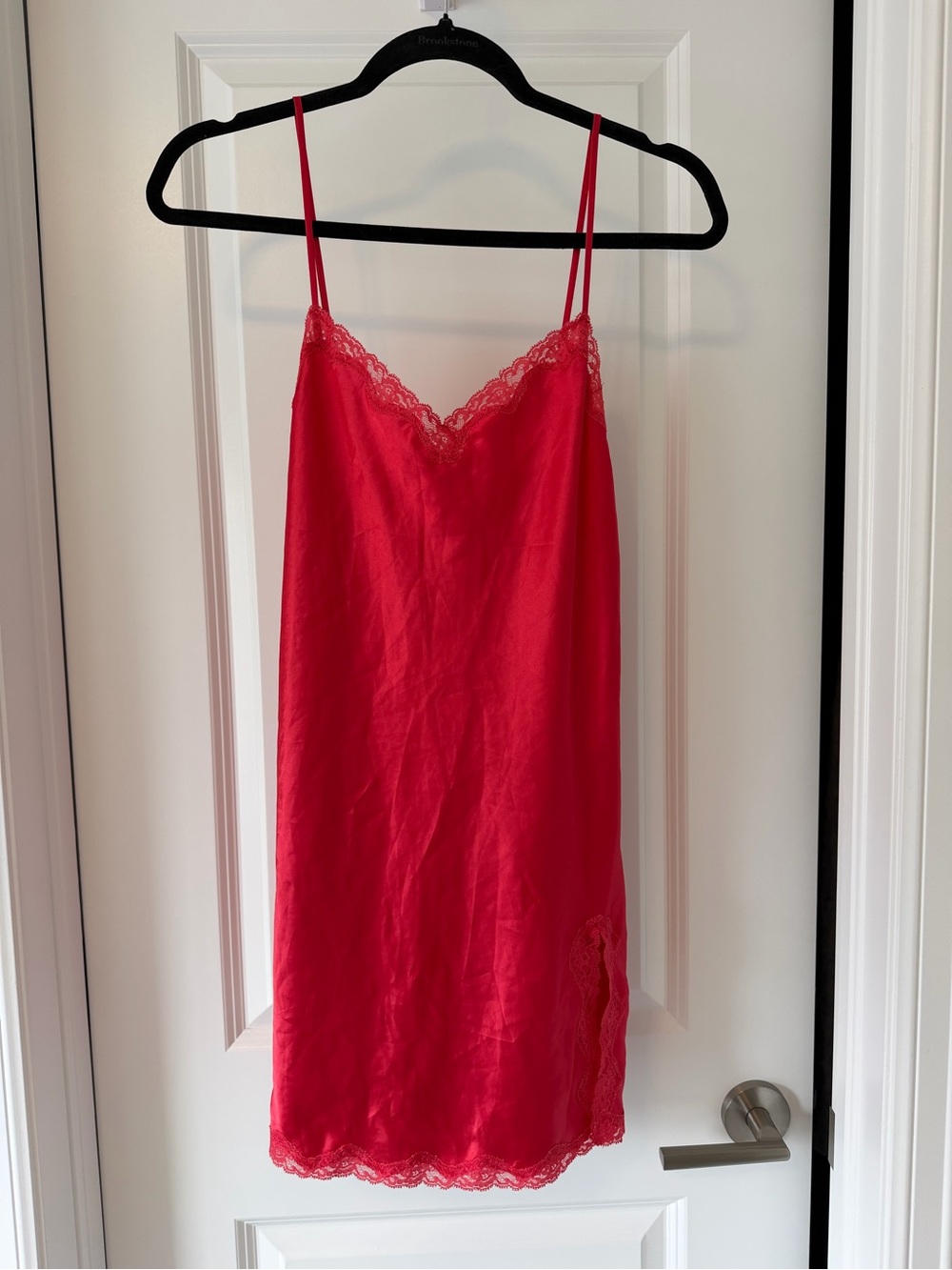 Victoria's Secret Pink/Red Lace-Trim Slip